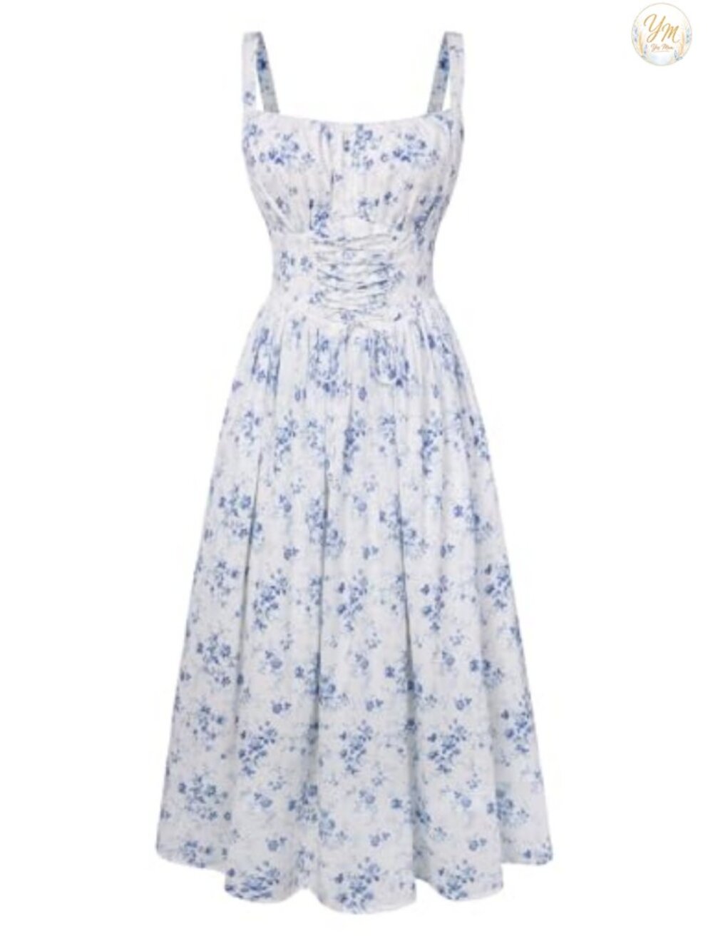 Floral Chiffon Maxi Dress with Pockets Smocked Corset Waist Wedding Guest
